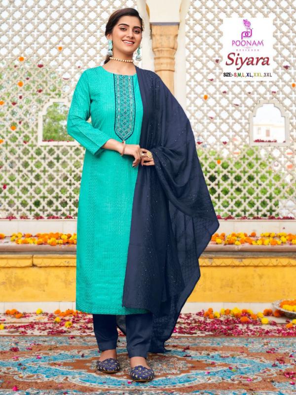 Poonam Siyara Festive Wear Silk Designer Readymade Collection